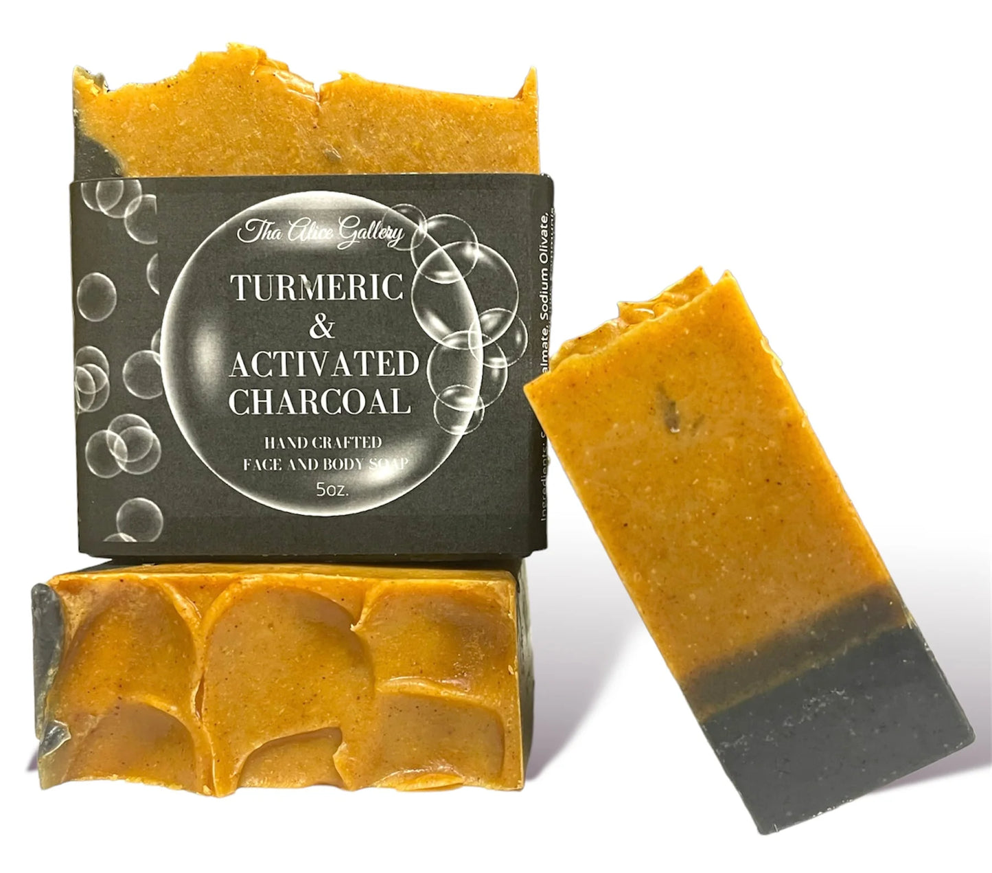 Turmeric & Activated Charcoal Tea tree oil/Peppermint Goatmilk Handmade soap 3 views