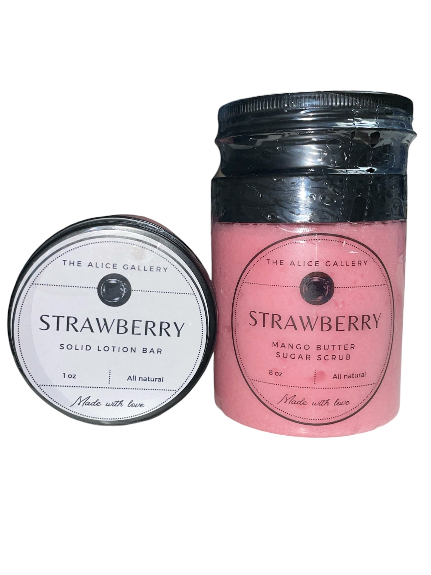 Strawberry Mango Butter Sugar Scrub and Signature Mango Butter solid lotion bar
