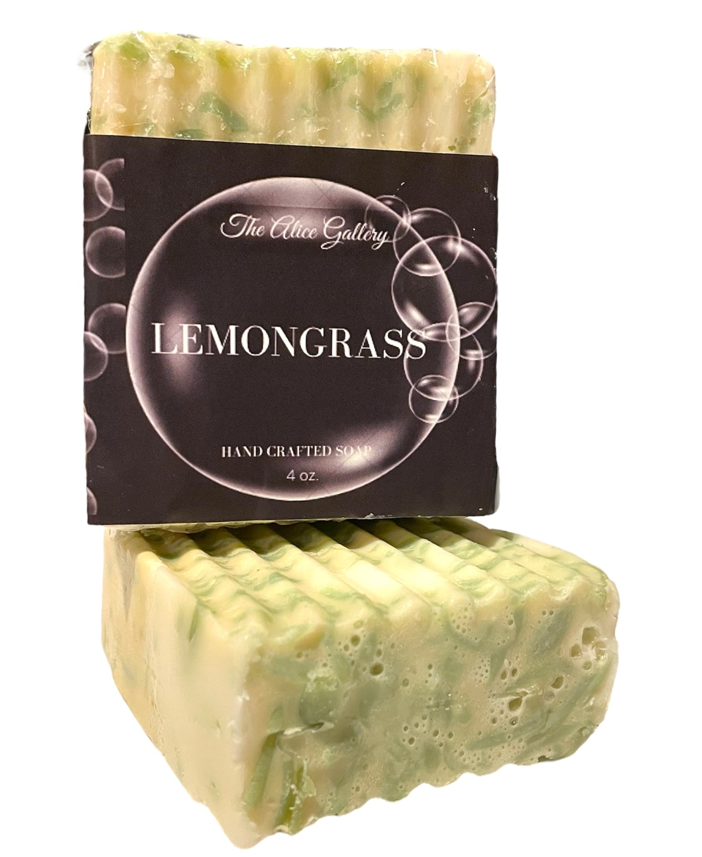 lemongrass and oats handmade soap side view