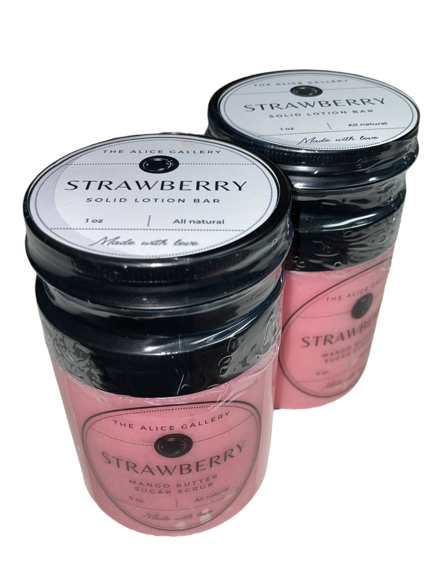 moisterizer bar with Strawberry Sugar scrub top view