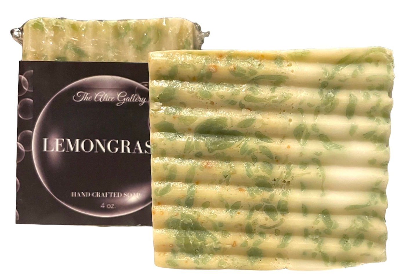 lemongrass and oats handmade soap front view