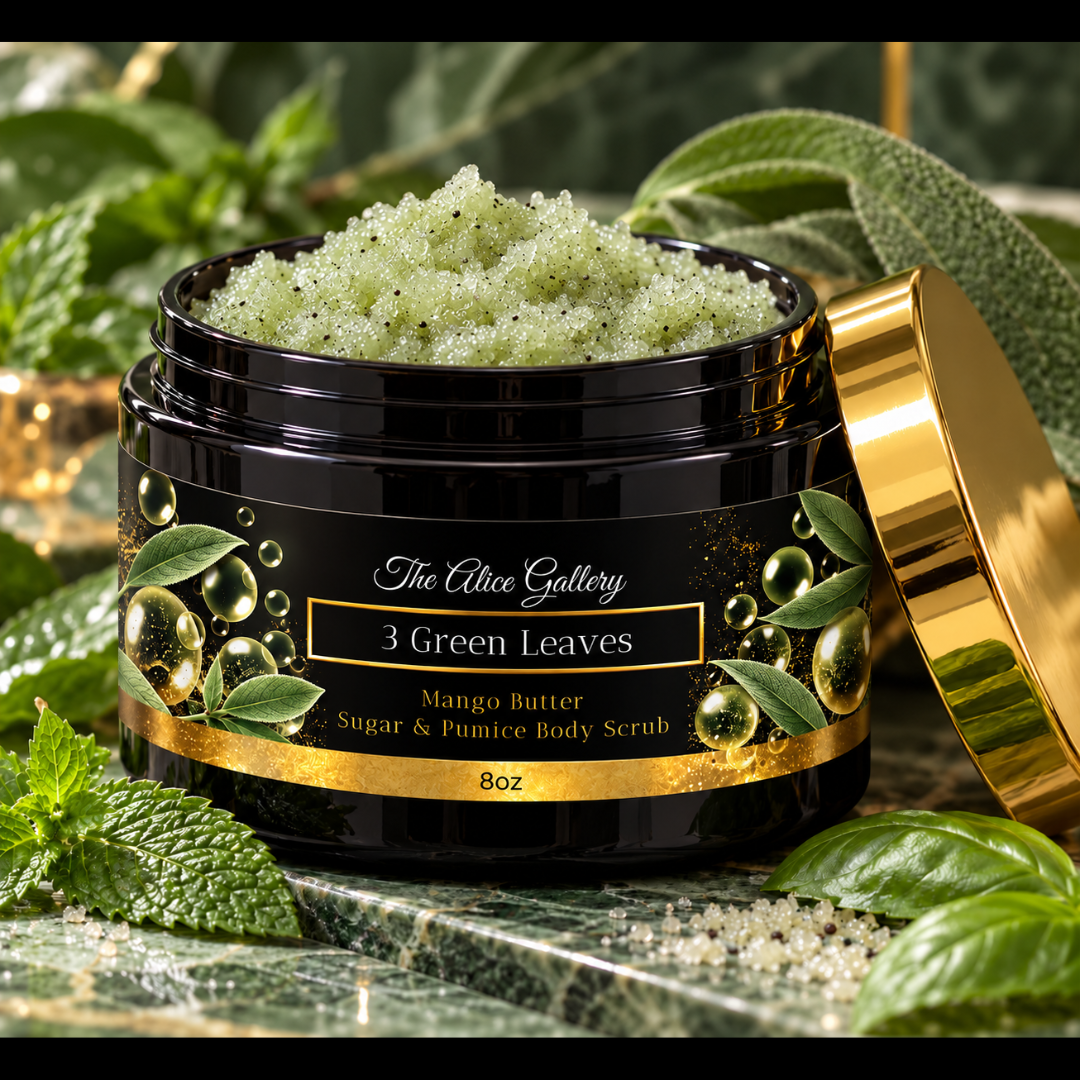 3 Green Leaves Pumice and Sugar Scrub