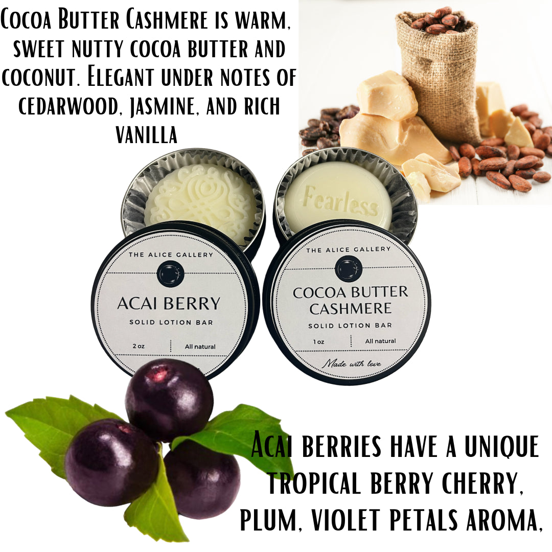 Solid Lotion Bars image Acai Berry and cocoa butter cashmere