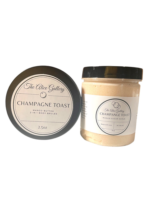 The Alice Gallery Mango butter Sugar Scrub & 2 in 1 Body butter Brûlée lotion Set