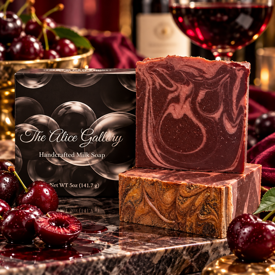 Handmade Black Cherry Merlot Goat Milk Soap