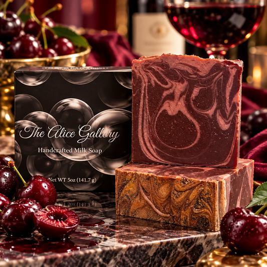 Handmade Black Cherry Merlot Goat Milk Soap