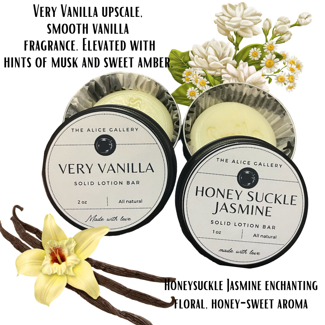 Solid Lotion Bars image Very vanilla and Honeysuckle Jasmine